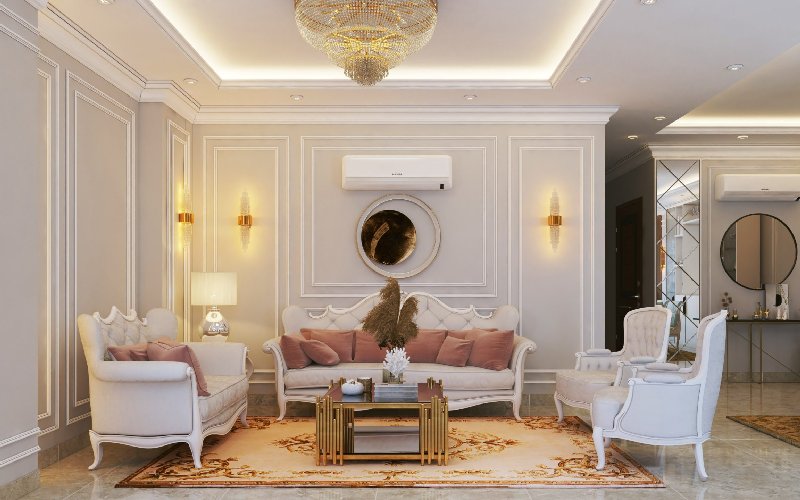 چیدمان مبل کلاسیک در منزل بر اساس مدل