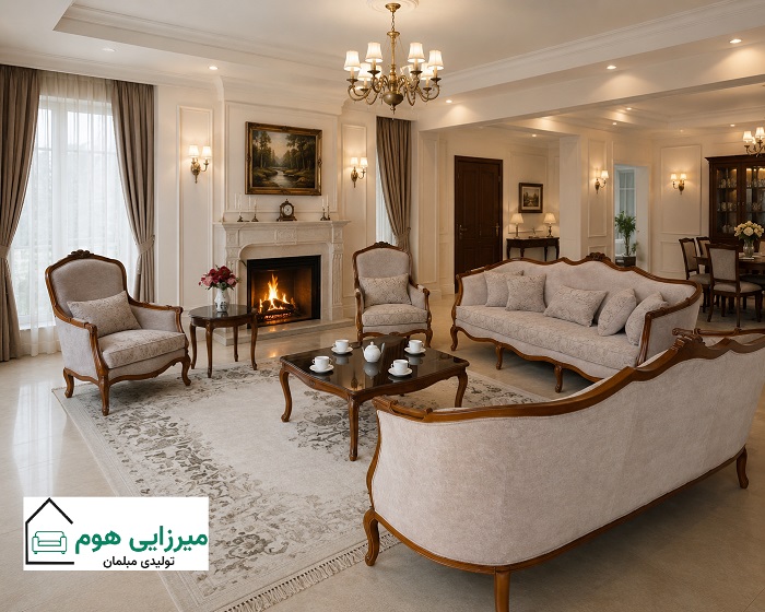 ایده‌های چیدمان منزل با مبل نئوکلاسیک برای فضاهای بزرگ