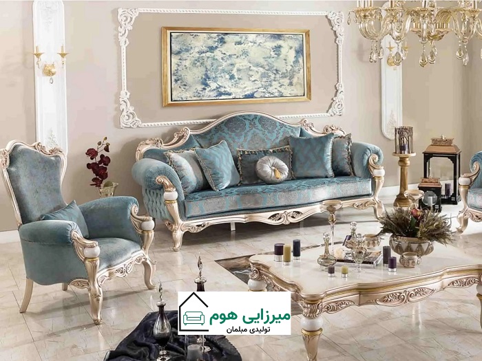 رنگ شامپاینی و سفید صدفی چوب مبل کلاسیک رنگ شامپاینی و سفید صدفی چوب مبل کلاسیک