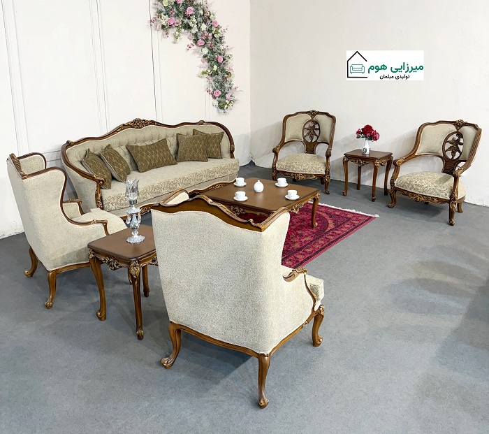 رنگ چوب گردویی مبل کلاسیک رنگ چوب گردویی مبل کلاسیک